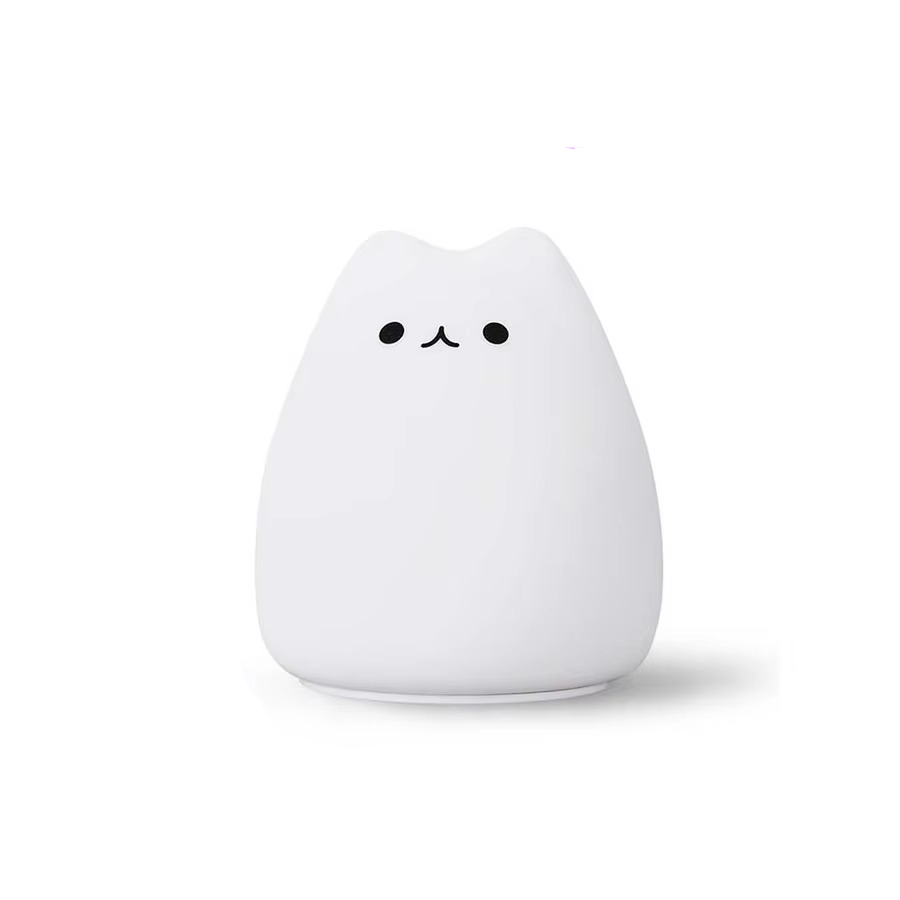 Charmig katt silikon nattlampa med 7-färgs touchsensor