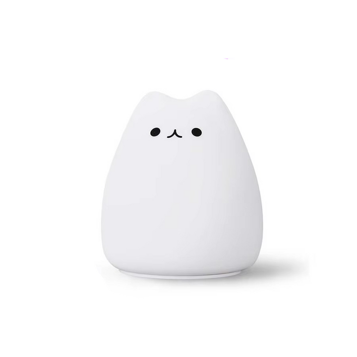 Charmig katt silikon nattlampa med 7-färgs touchsensor