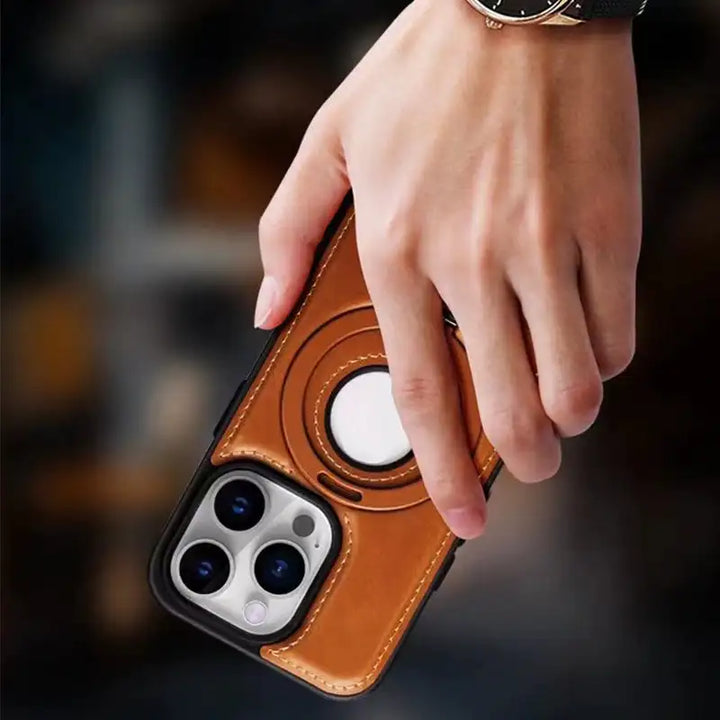 Magnetiskt iPhone-fodral med osynlig ringhållare