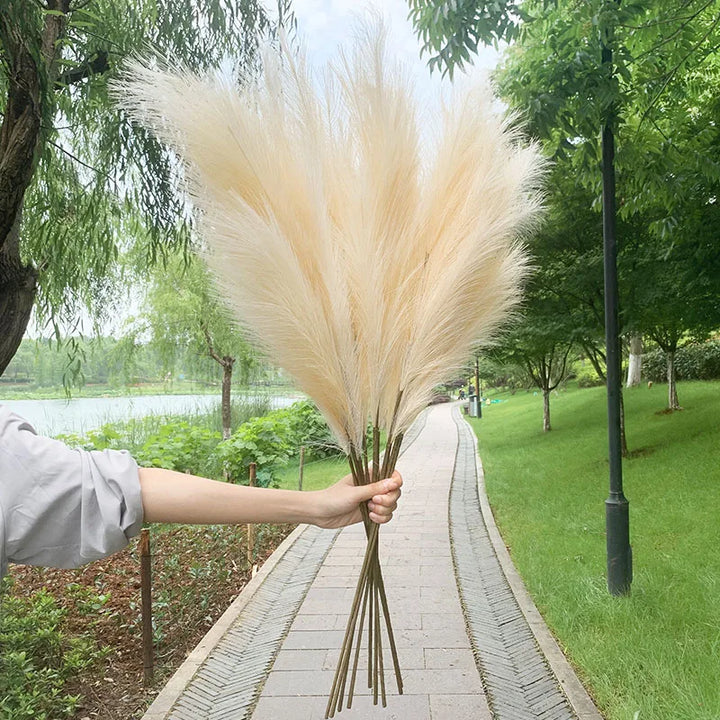 5 stycken 100 cm konstgjord pampasgräs torkad blomsterbukett bröllopsfestdekoration hemrum DIY konstgjorda växter dekorationstillbehör