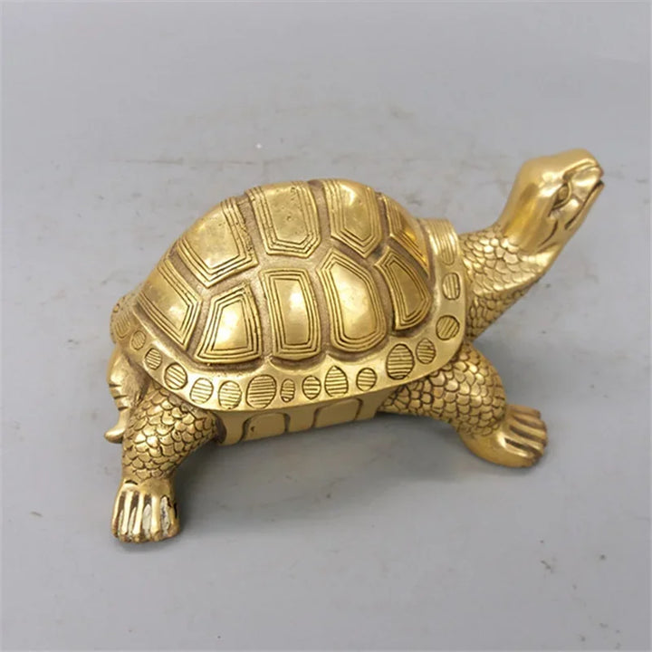 Brons Feng Shui Sköldpadda Staty Lyckodjur Skulptur för Långlivad Hem Kontor Dekoration Figurin Gåva Studie Ornament