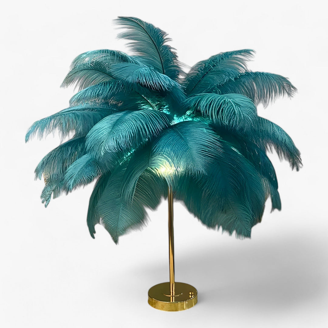 FeatherGlow | Bordslampa med touchkontroll - LED med fjädrar för bröllop och rumsdekoration