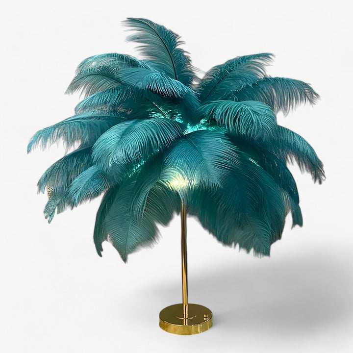 FeatherGlow | Bordslampa med touchkontroll - LED med fjädrar för bröllop och rumsdekoration