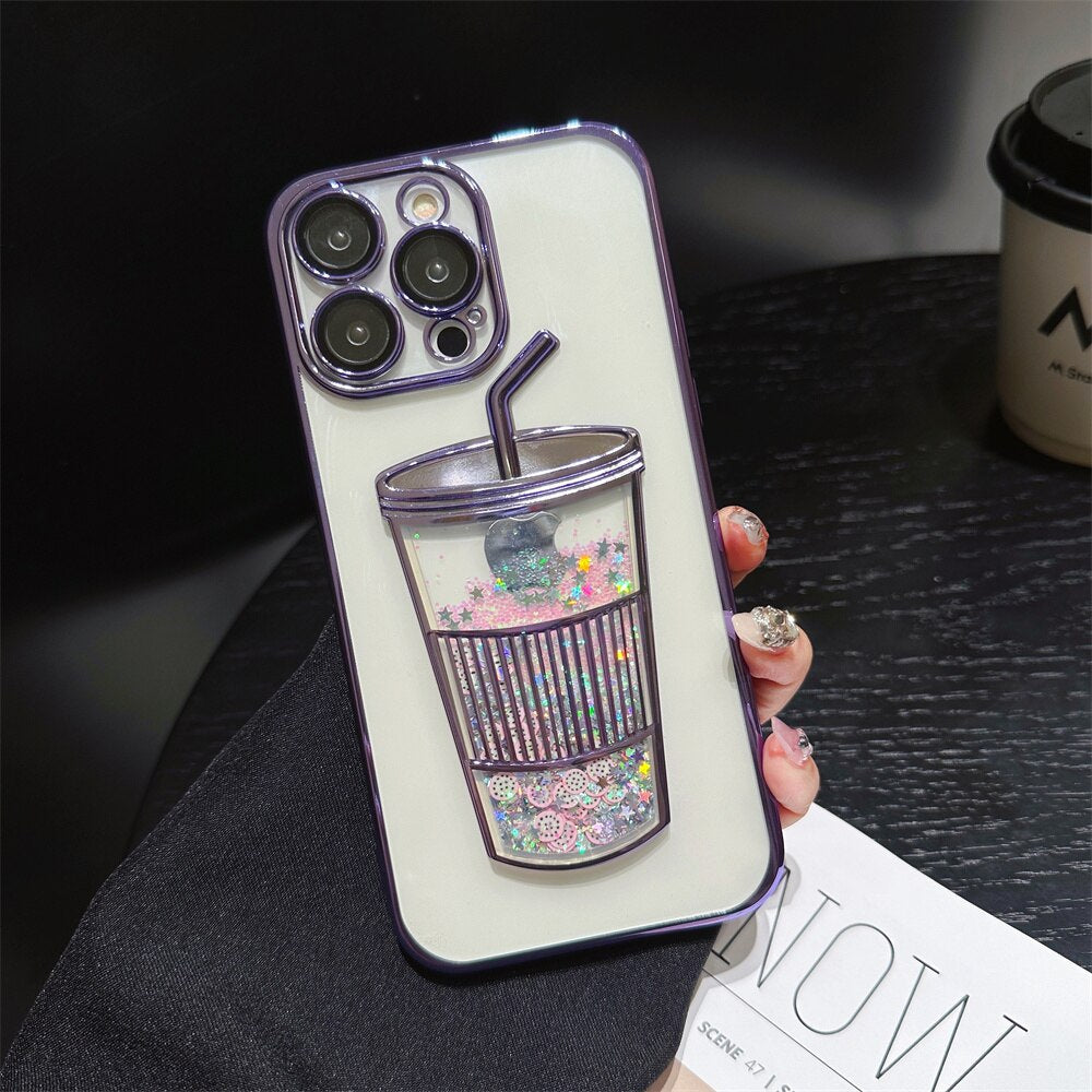 Glitter Star Drink Cup iPhone-fodral