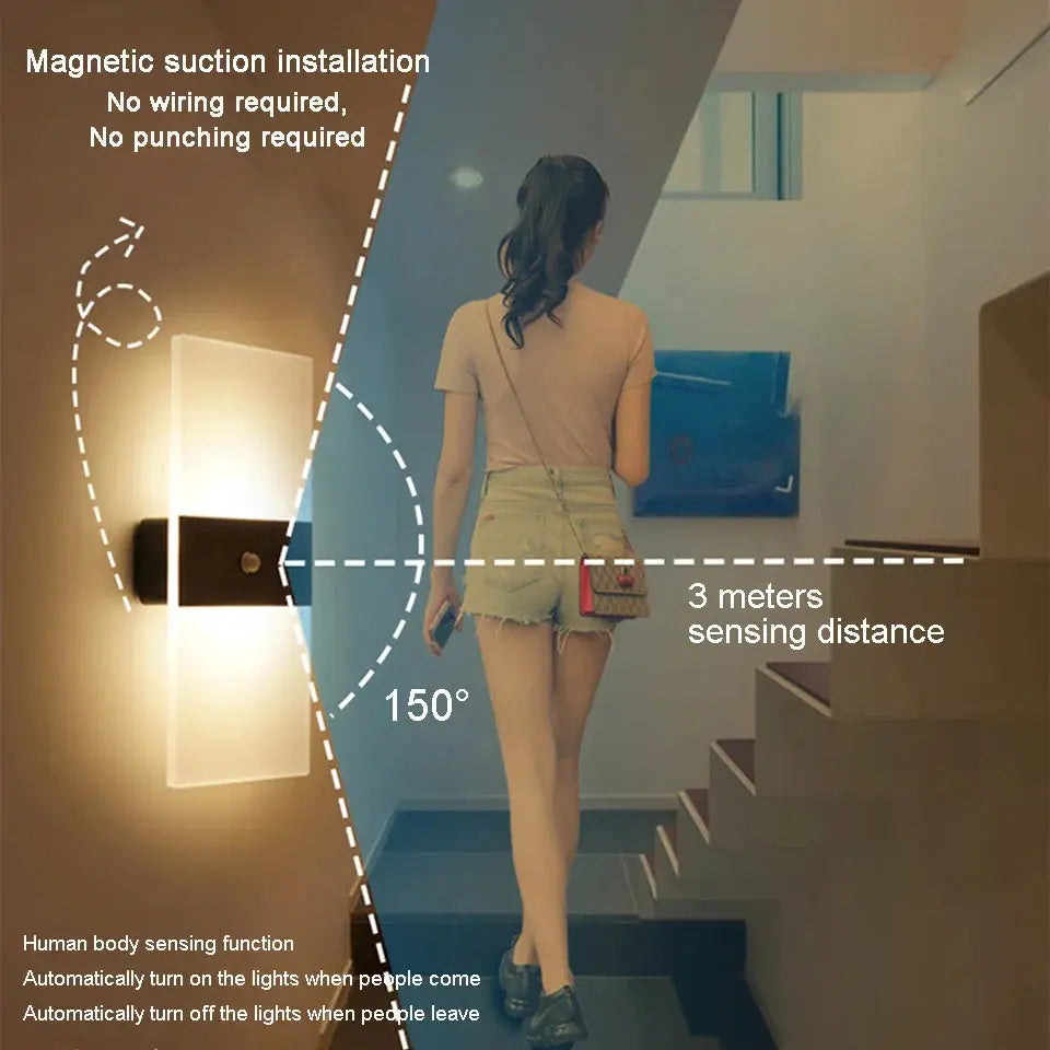 Éclatante - Touch Panel Vägglampa USB uppladdningsbar