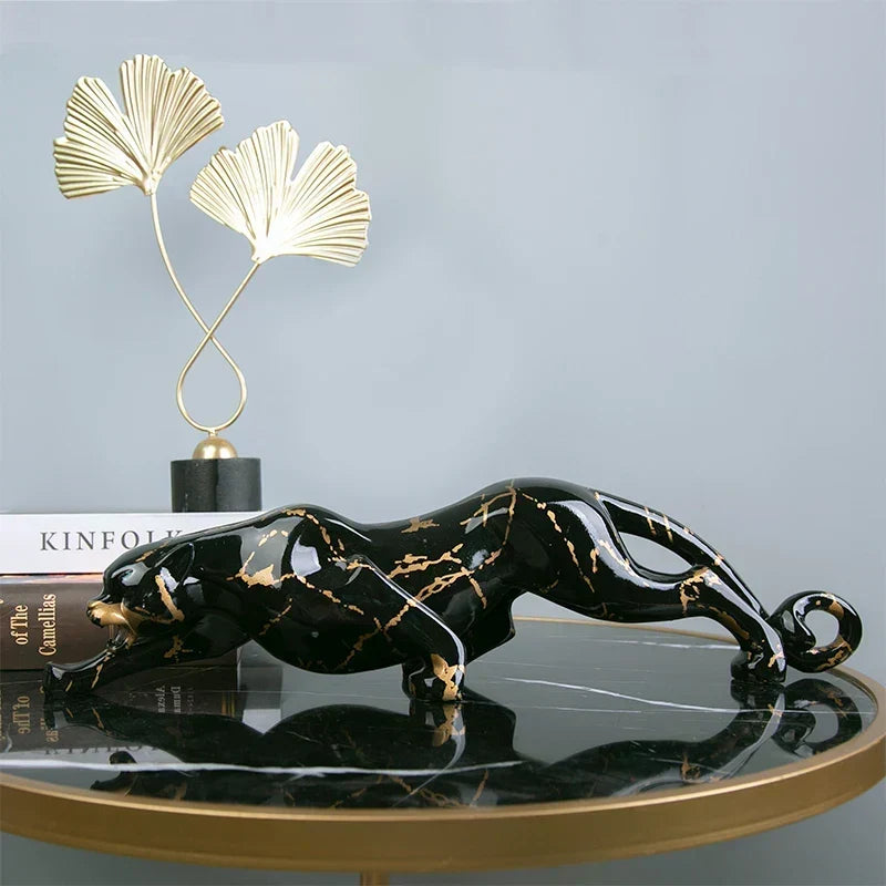 Elegant Jaguar Stenskulptör