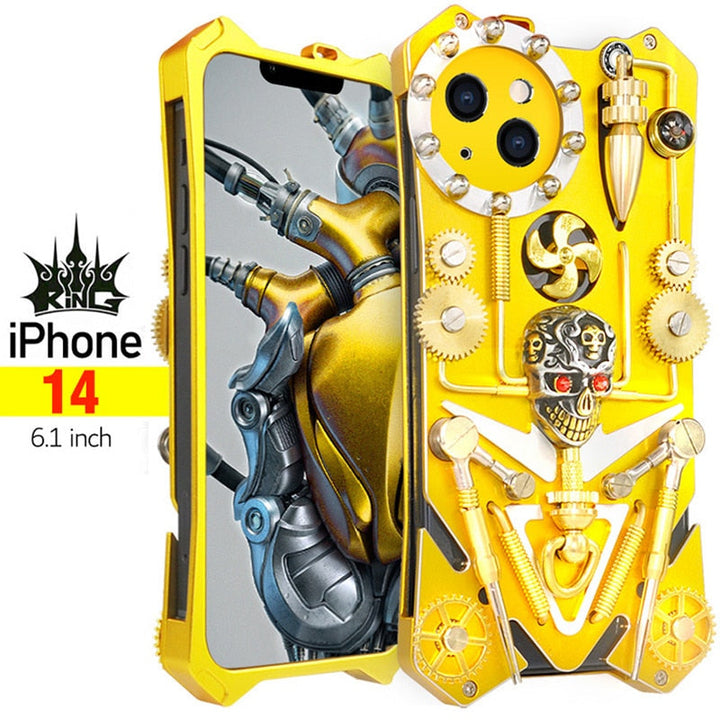 Mechanic Skull Cyberpunk Stil iPhone-fodral