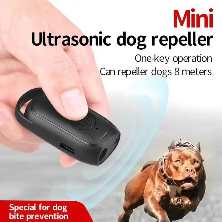 Ultraljud Mini Hundavskräckare och Anti-Barkning Träningsenhet med LED-lampa