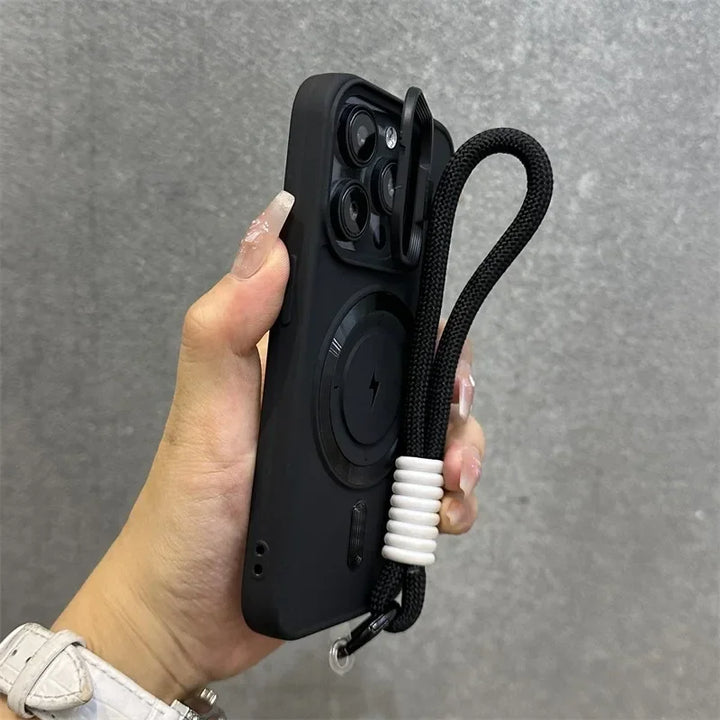 Magnetisk Mjuk Handleds Stativ Linsskydd iPhone Fodral