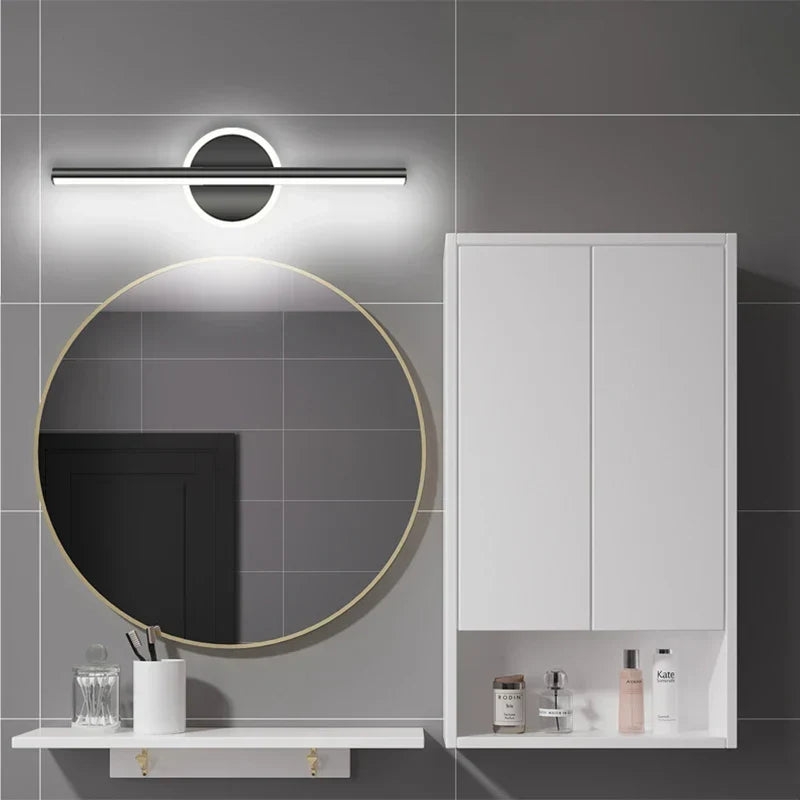 LED Vägglampa LineaLux | Svart &amp; Guld | 40/60/80 cm | Varm, Kall &amp; Tre-färgs Ljus | Modern Spegel &amp; Väggbelysning
