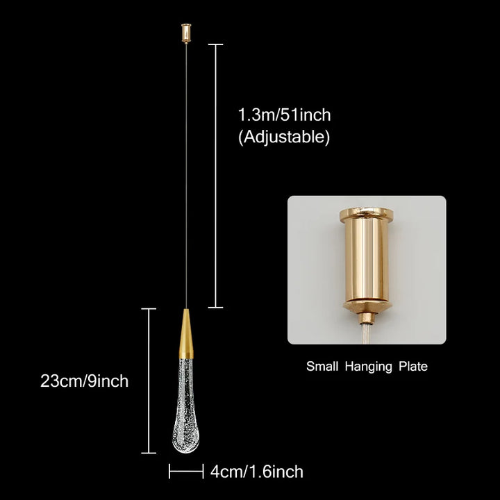 Kristall LED Pendellampor: Perfekta för Sovrum, Matrum, Bar - Vattendropp Chandelier, Trappbelysning för Inredning
