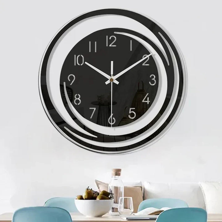 Akrilväggklocka - Skandinavisk Design - Svart - Klocka