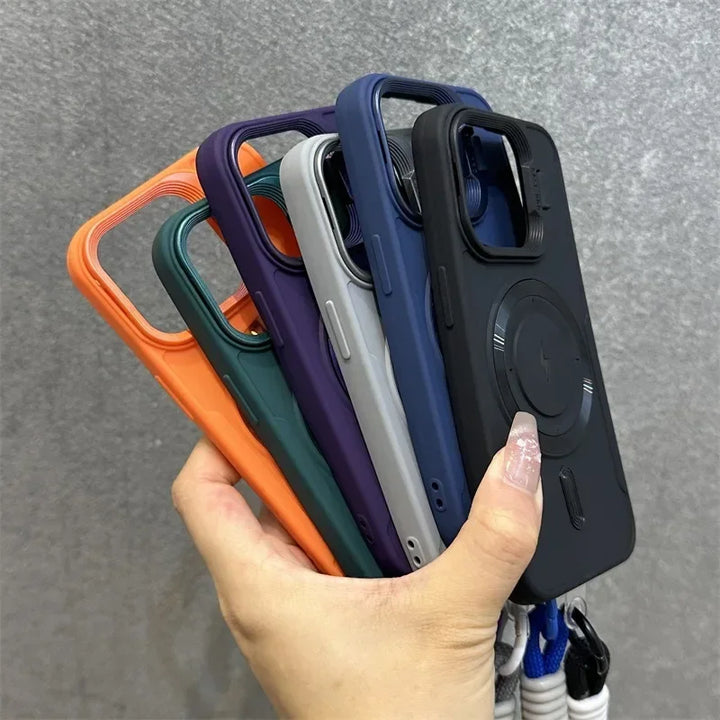 Magnetisk Mjuk Handleds Stativ Linsskydd iPhone Fodral
