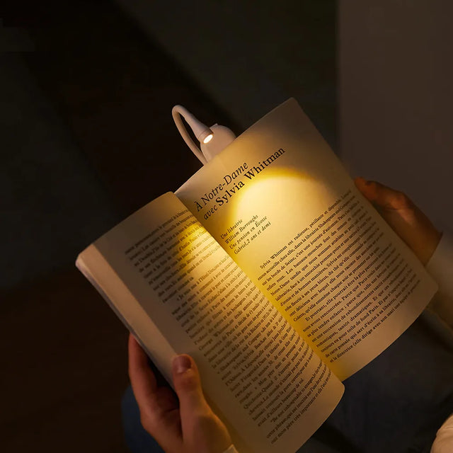 Mini Boklampa - Portabel Klämlampa med USB-laddning, Dimbar LED för Sovrum, Ögonvänlig och Camping - 360° Vridbar Klämlampa för Böcker