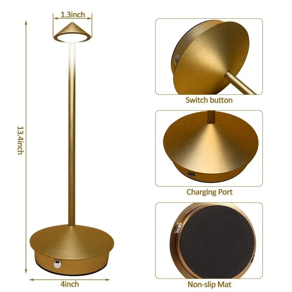 Uppladdningsbar Bordslampa Kreativ Matsal Touch Led Hotell Bar Kaffe Pina Pro Bordslampa Dekorativ Skrivbordslampa