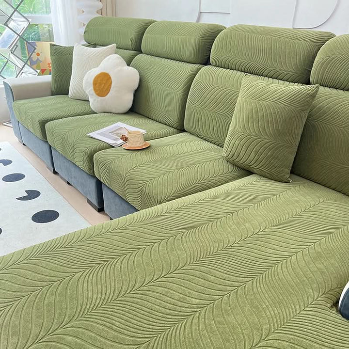 PlushSecure - Elegant Jacquard Sofföverdrag för Halkfri Komfort