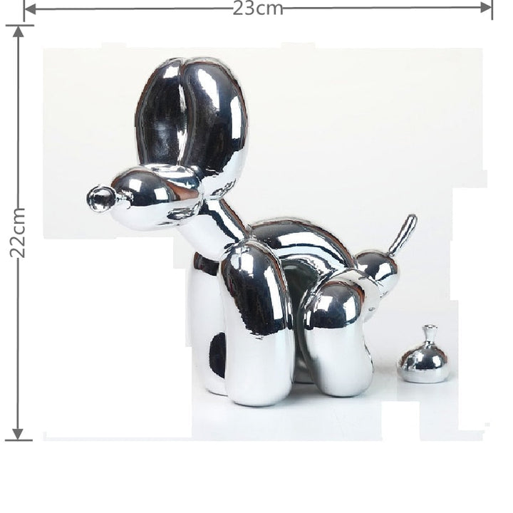 Ballonghund Skulptur, Ballongkonst Staty, Mini Samlarfigur, Heminredning, Resinkonst, Skrivbordstillbehör, Rumsdekoration