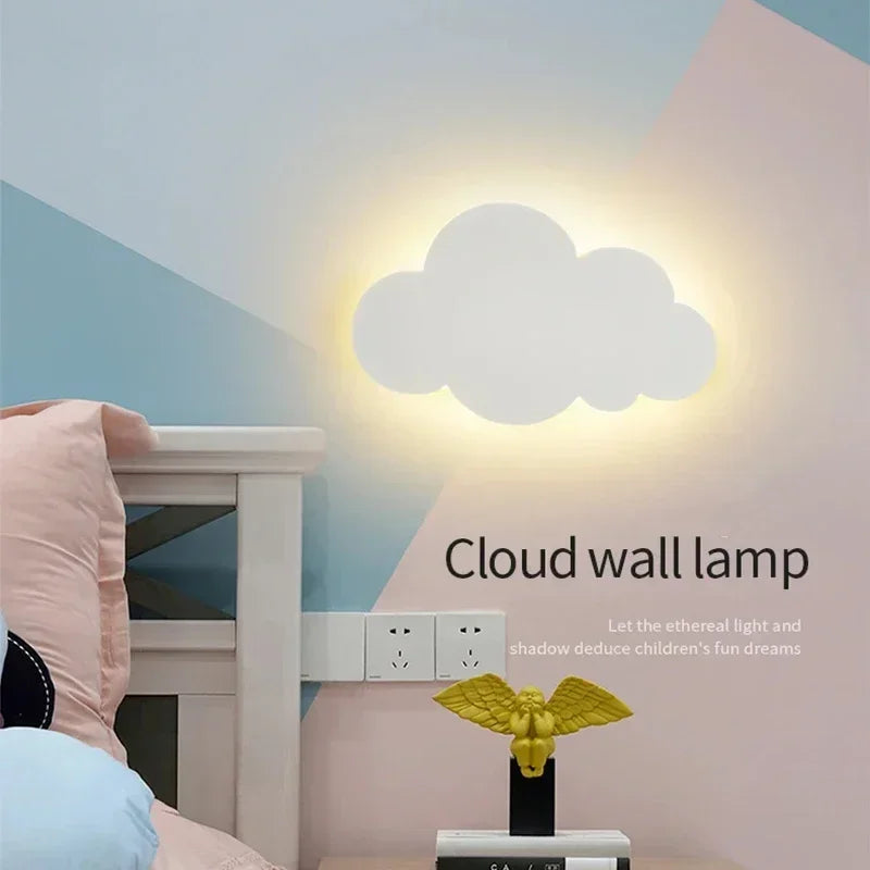 LED Moln Vägglampa | 3-färgs Dimmbar som Nattlampa | Vit