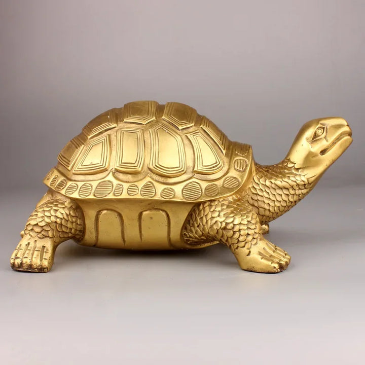 Brons Feng Shui Sköldpadda Staty Lyckodjur Skulptur för Långlivad Hem Kontor Dekoration Figurin Gåva Studie Ornament