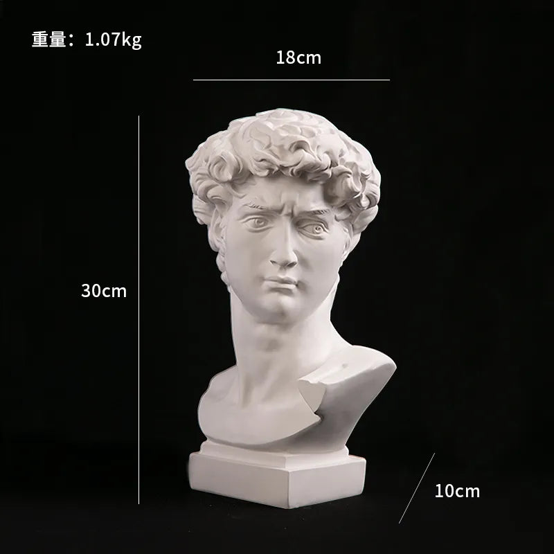 Europeisk Heminredning David Huvud Resin Statyer Statyer Heminredning Modern Abstrakt Konst Byst Skulptur Konst Skiss Övning
