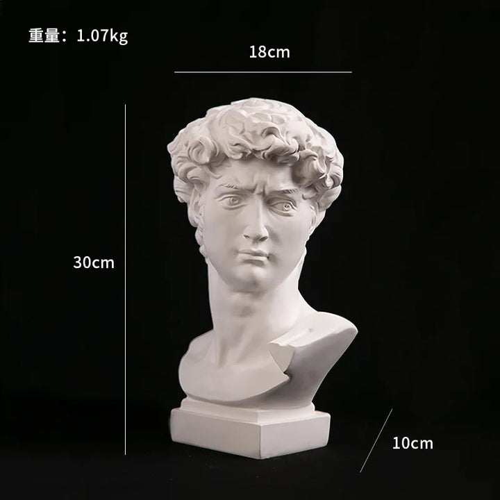 Europeisk Heminredning David Huvud Resin Statyer Statyer Heminredning Modern Abstrakt Konst Byst Skulptur Konst Skiss Övning