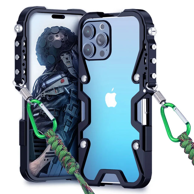 Taktiskt Grepp Stötsäker Legeringsram iPhone Fodral