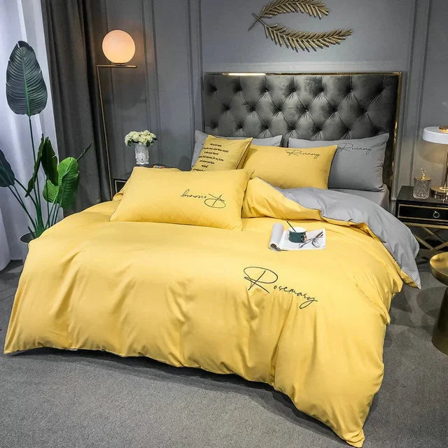 EmbroiLux Sängkläder - Elegant lyxigt täcköverdrag med broderidesign