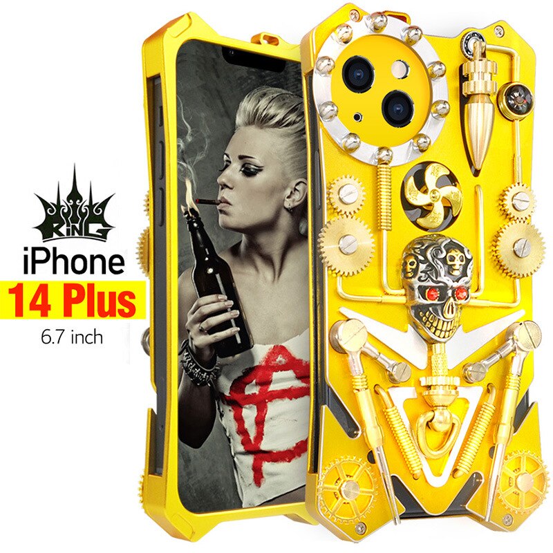 Mechanic Skull Cyberpunk Stil iPhone Fodral