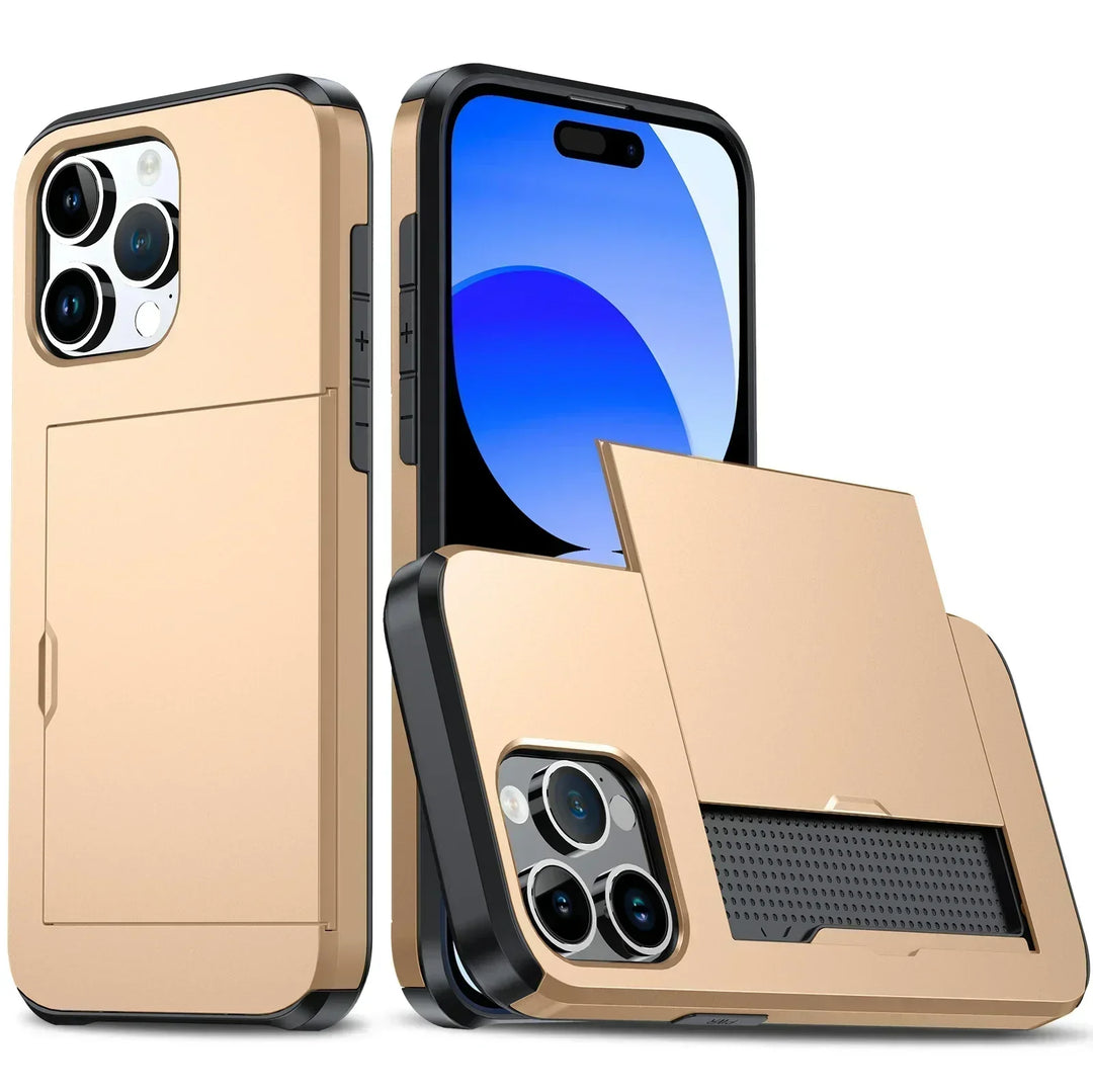 LuxShield iPhone-fodral med kortfack | Slim Design | Kortförvaring | Skydd och stil