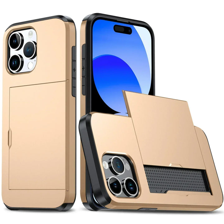 LuxShield iPhone-fodral med kortfack | Slim Design | Kortförvaring | Skydd och stil