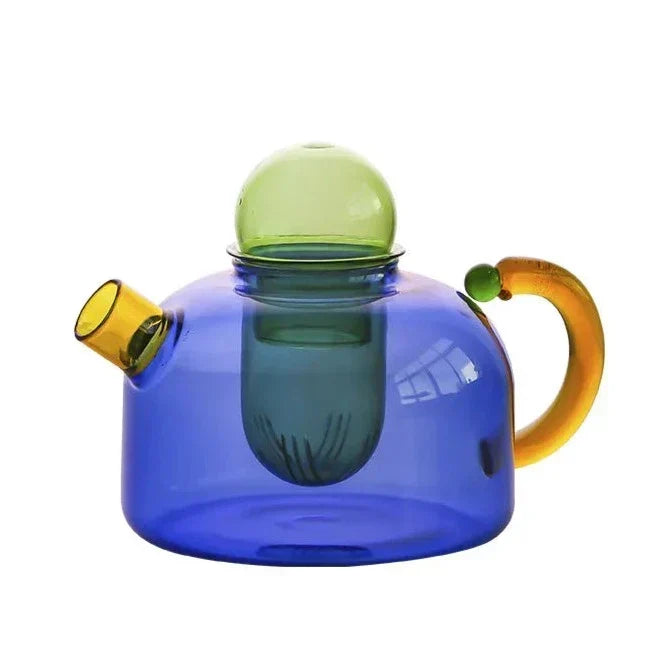 färgglad glasservis