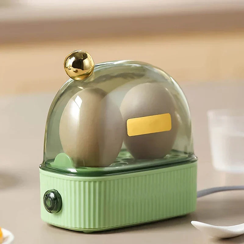 120W 220V Elektrisk Äggkokare &amp; Ägg Pocherare - Automatisk Mini Frukostmaskin för 2 Ägg, Portabel Dampfogare