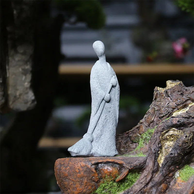 Buddha Stenstaty Liten Buddhastaty Tibbetska Buddhism Figurer Zen Trädgårds Ornament Meditation Hem Akvarium Dekoration