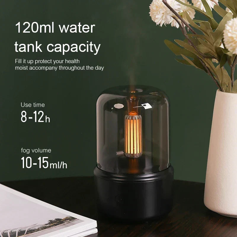 Retro Aroma Diffuser med Nattljus - USB Doftolja Luftfuktare för Hemmet och Kontoret