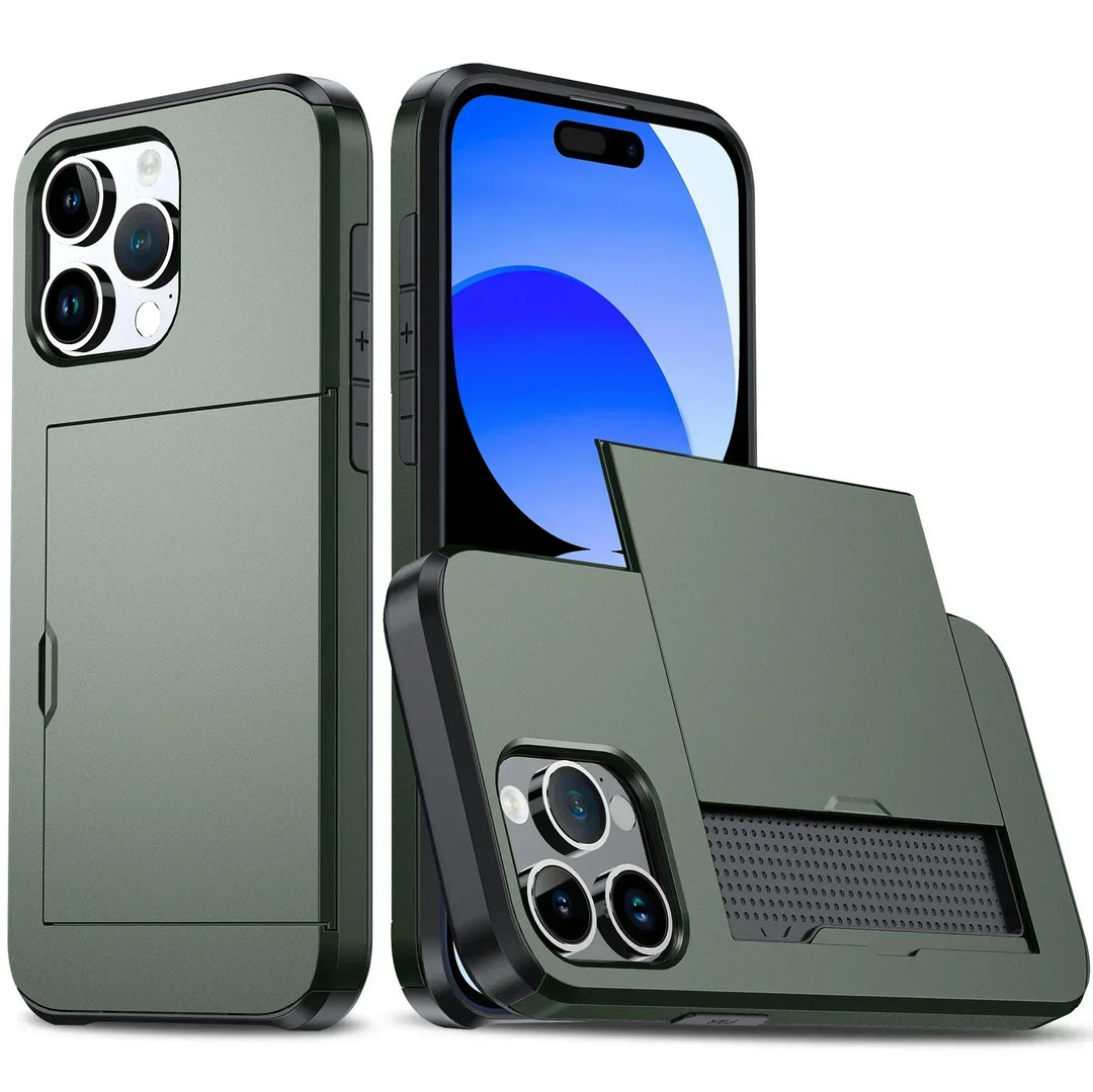 LuxShield iPhone-fodral med kortfack | Slim Design | Kortförvaring | Skydd och stil