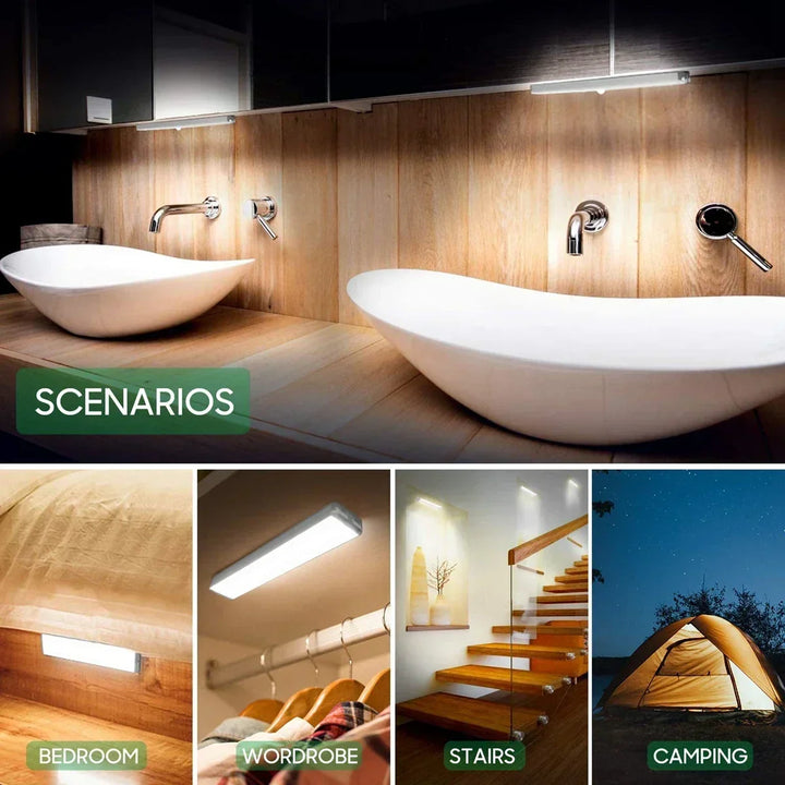 Trådlös LED Rörelsesensor Nattlampa för Kök, Sovrum, Garderob, Trappa och Skåpbelysning