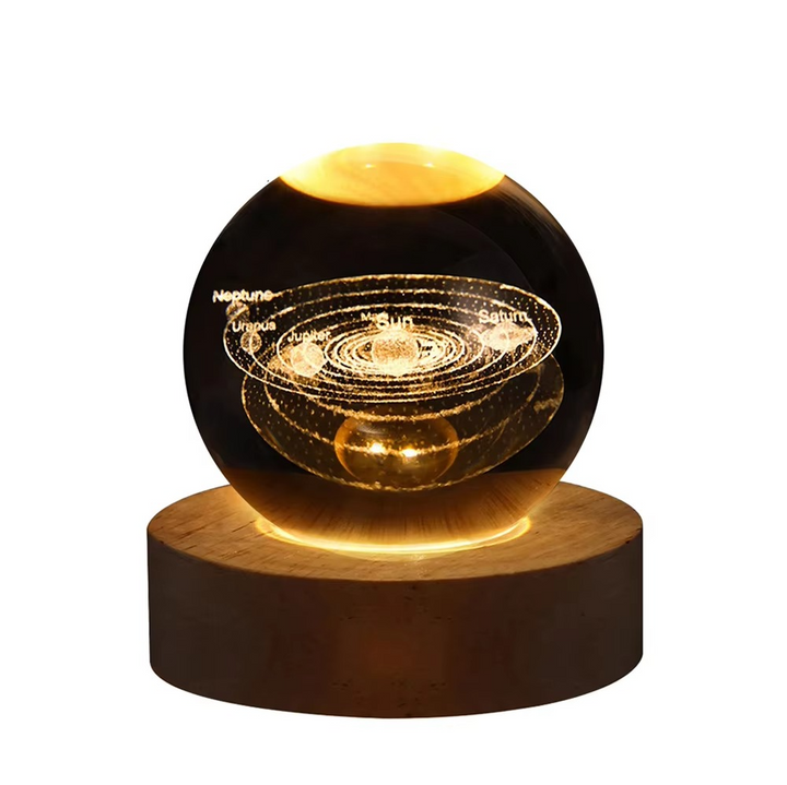 2.36 tum RGB Kristallkula Nattlampa med Vintergatan och Månen - Kosmos-inspirerad Sängbord Dekoration