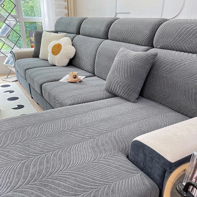 PlushSecure - Elegant Jacquard Sofföverdrag för Halkfri Komfort