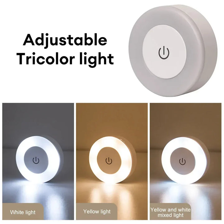 LUMORA Touch LED Nattlampa | USB Uppladdningsbar | Magnetisk &amp; Steglös Dämpning | Varm &amp; Kall Ljus