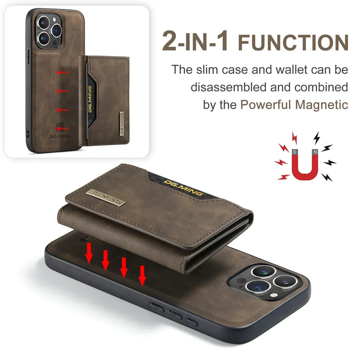 2-i-1 iPhone-fodral med avtagbar plånbok