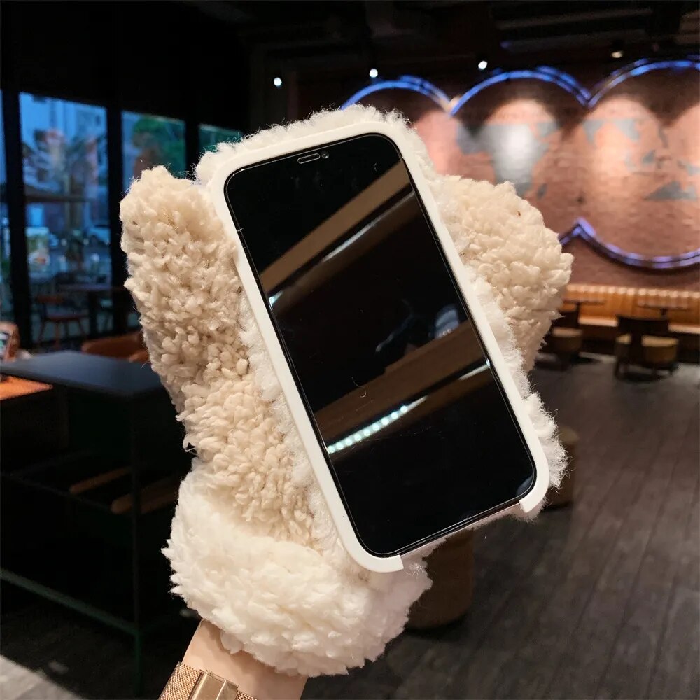Fluffig Fäll iPhone-fodral Handske