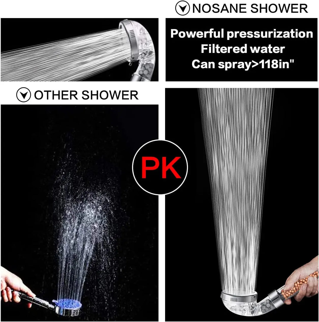 Högtrycks Vattenbesparande Duschhuvud med Filter - AquaGlow