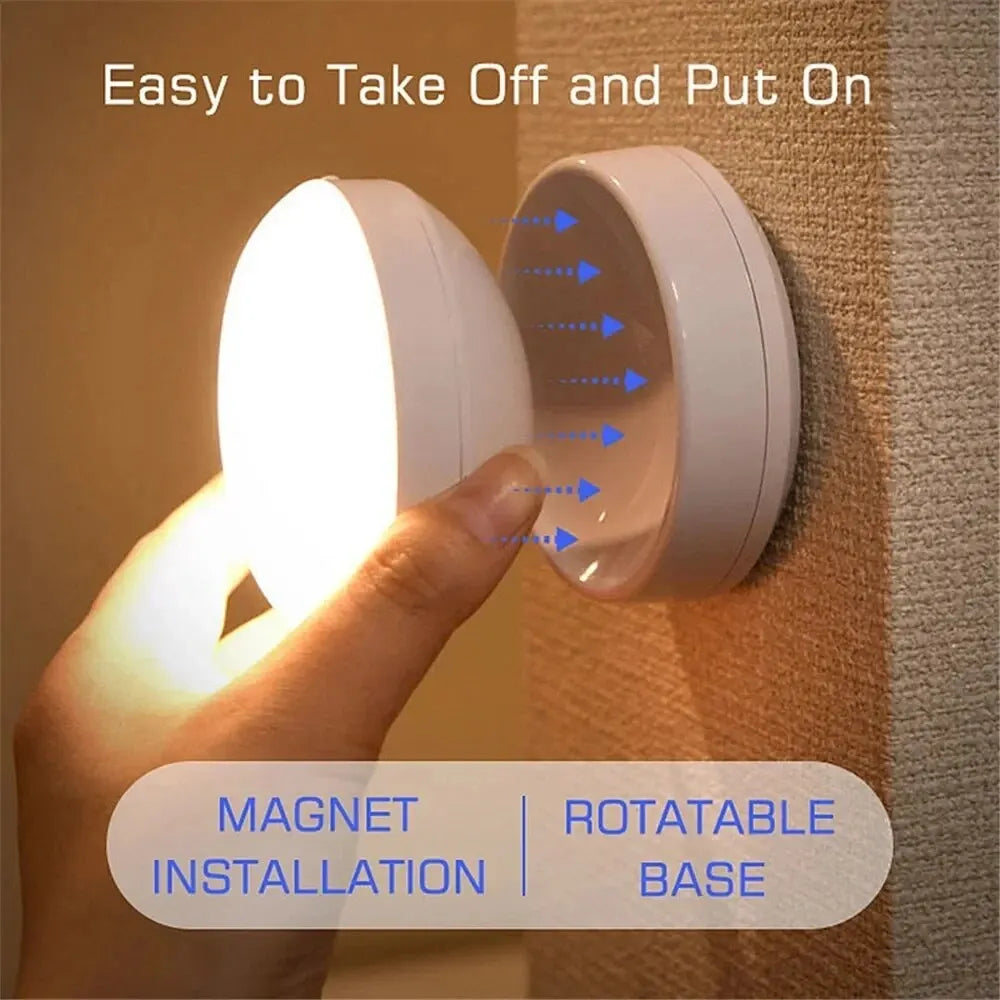 LumiFlex360 LED Nattlampa | Rörelsesensor | 360° Rotera | Uppladdningsbar | Magnetisk &amp; Trådlös