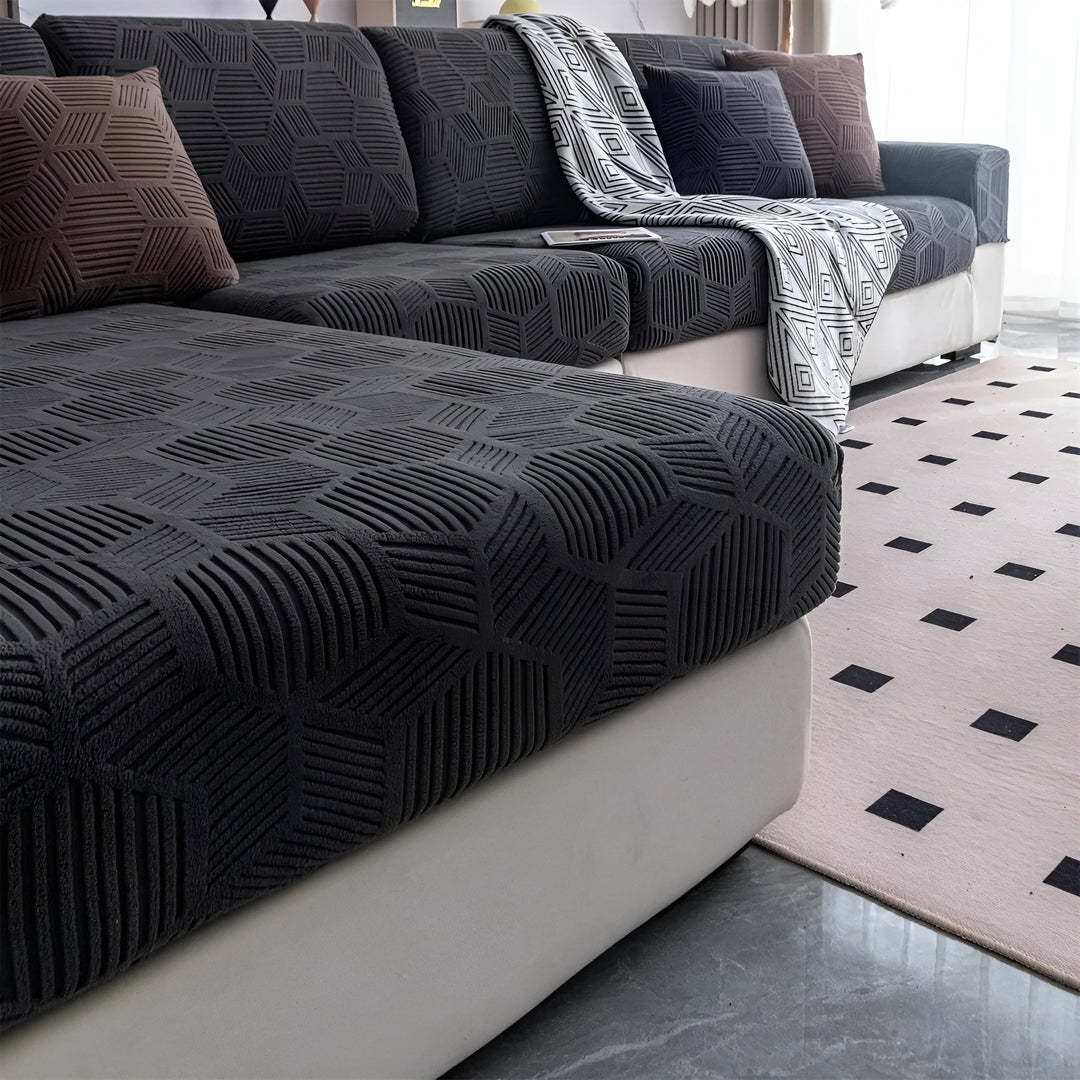 Jacquard Sofföverdrag med Geometrisk Mönster – Mjuk &amp; Husdjursvänlig | Perfekt för Skydd och Mysiga Vardagsrum |