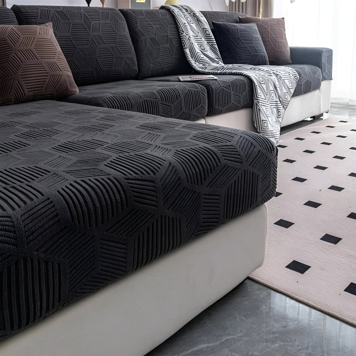 Jacquard Sofföverdrag med Geometrisk Mönster – Mjuk &amp; Husdjursvänlig | Perfekt för Skydd och Mysiga Vardagsrum |