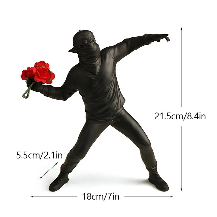 Dropshipping Banksy Skulptur Samling Blomsterkastare Staty Popkonst Modern Ballongflicka Figur Kontor Hem Dekoration