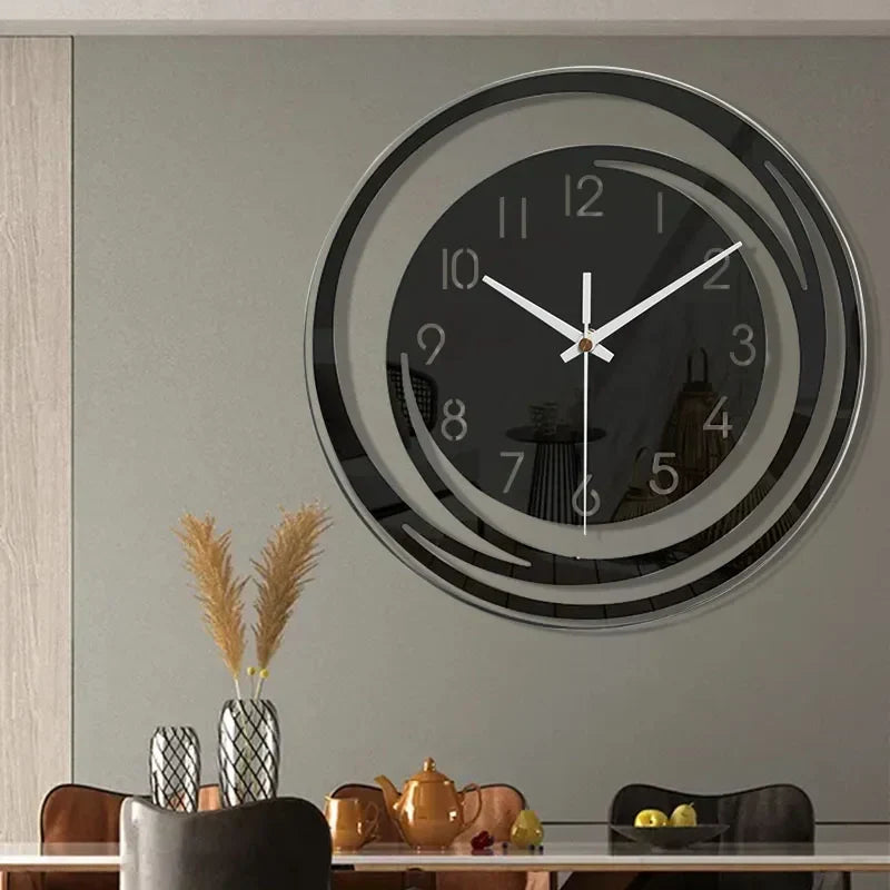 Akrilväggklocka - Skandinavisk Design - Svart - Klocka