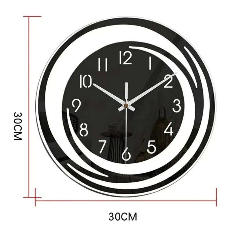 Akrilväggklocka - Skandinavisk Design - Svart - Klocka