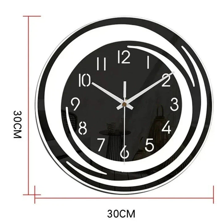 Akrilväggklocka - Skandinavisk Design - Svart - Klocka