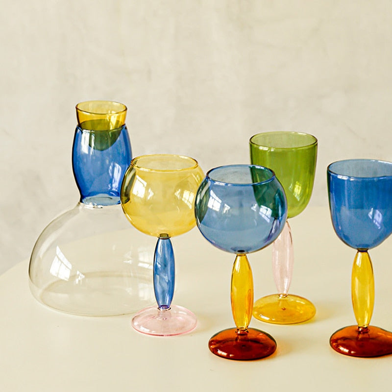 Borosilikat 3-färgers Glas - Vinglas